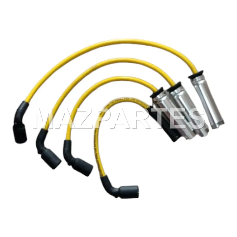 CABLES DE BUJIAS CHEVROLET AVEO FAMILY 1.5 2005-2018 CHEVYTAXI 1.5 2005-2016 DAEWOO LANOS 8MM AMARILLO