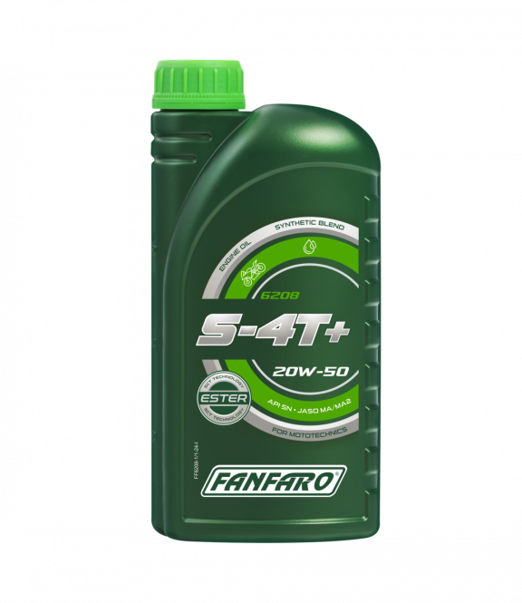 ACEITE MOTOR 4T SAE 20W50 LITRO S-4T+ SYNTHETIC API SN JASO MA/MA2 4 TIEMPOS 12/1